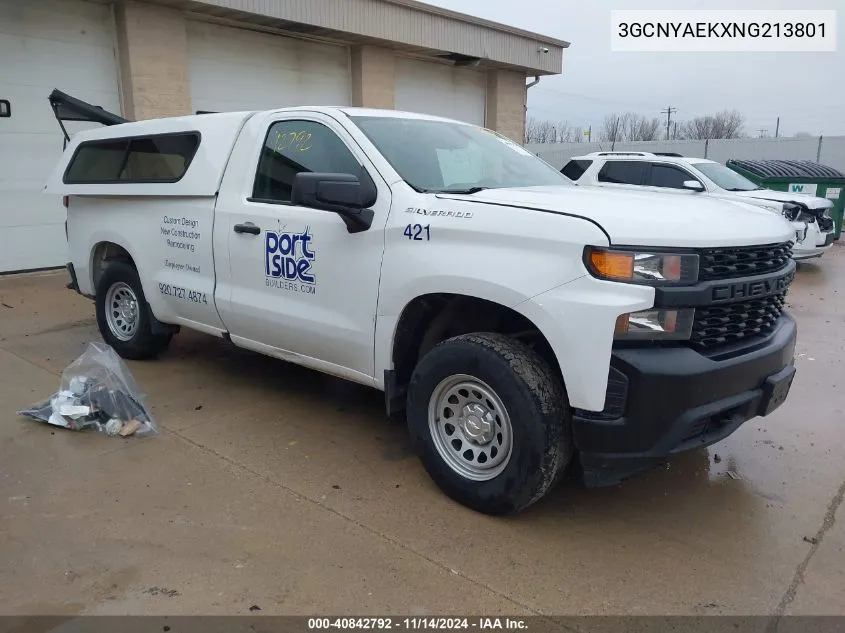 2022 Chevrolet Silverado 1500 Ltd 4Wd Long Bed Wt VIN: 3GCNYAEKXNG213801 Lot: 40842792