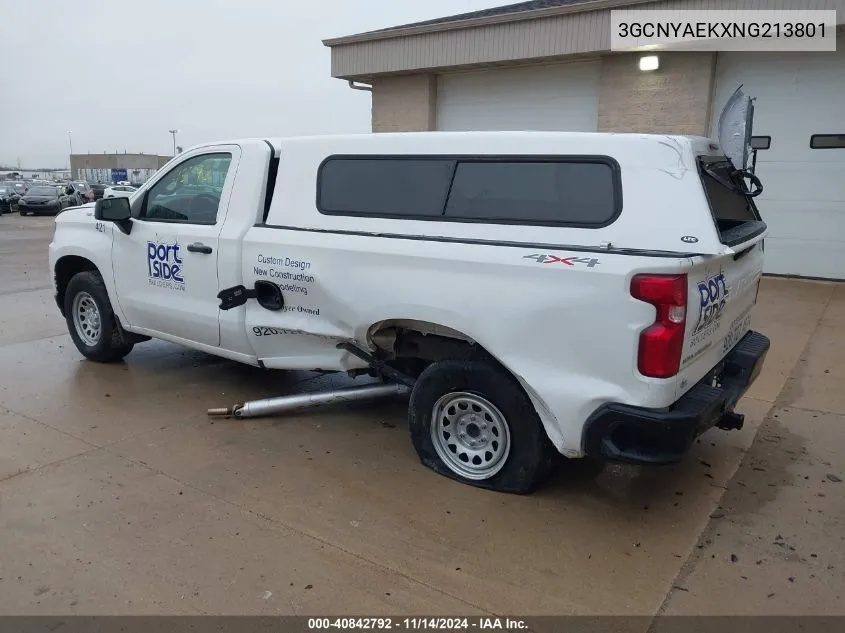 2022 Chevrolet Silverado 1500 Ltd 4Wd Long Bed Wt VIN: 3GCNYAEKXNG213801 Lot: 40842792