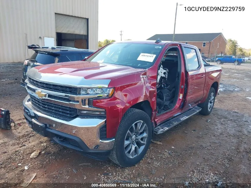 2022 Chevrolet Silverado 1500 Ltd 4Wd Short Bed Lt VIN: 1GCUYDED9NZ229759 Lot: 40858569