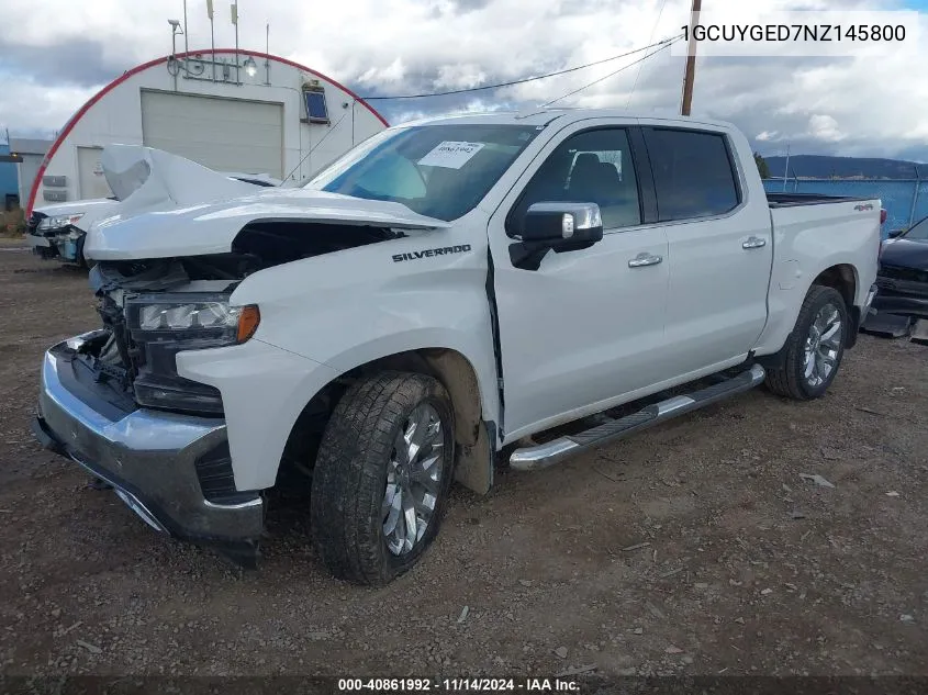 2022 Chevrolet Silverado 1500 Ltd 4Wd Short Bed Ltz VIN: 1GCUYGED7NZ145800 Lot: 40861992