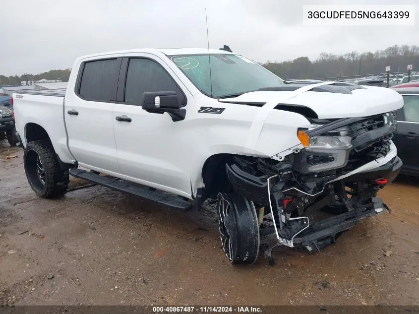 2022 Chevrolet Silverado 1500 4Wd Short Bed Lt Trail Boss VIN: 3GCUDFED5NG643399 Lot: 40867487