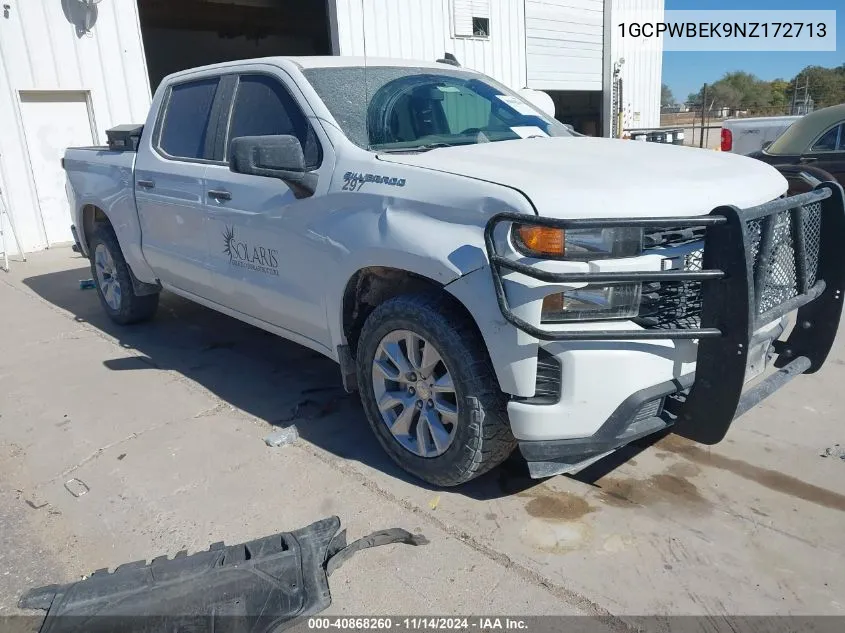 2022 Chevrolet Silverado 1500 Ltd 2Wd Short Bed Custom VIN: 1GCPWBEK9NZ172713 Lot: 40868260