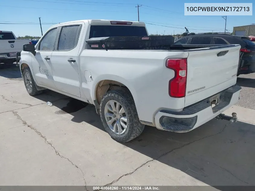 2022 Chevrolet Silverado 1500 Ltd 2Wd Short Bed Custom VIN: 1GCPWBEK9NZ172713 Lot: 40868260