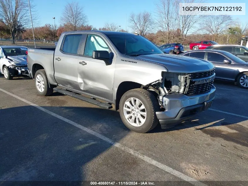 2022 Chevrolet Silverado 1500 Ltd 4Wd Short Bed Custom VIN: 1GCPYBEK7NZ122192 Lot: 40880147