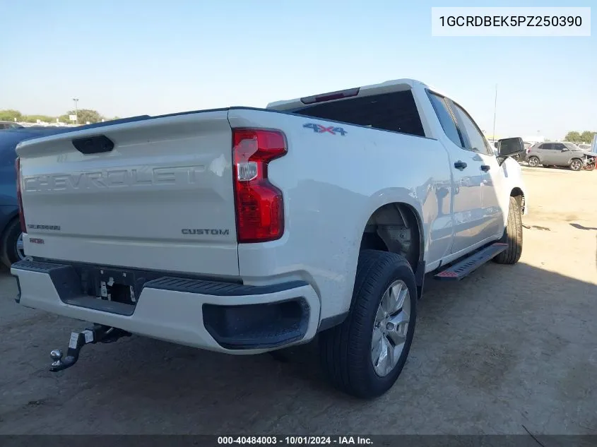 2023 Chevrolet Silverado K1500 Custom VIN: 1GCRDBEK5PZ250390 Lot: 40484003