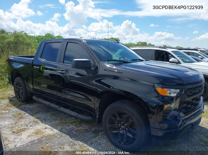 2023 Chevrolet Silverado 1500 4Wd Short Bed Custom VIN: 3GCPDBEK4PG122939 Lot: 40484117