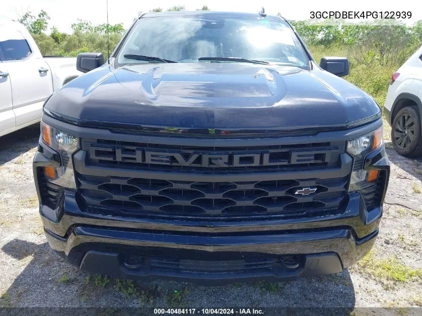 2023 Chevrolet Silverado 1500 4Wd Short Bed Custom VIN: 3GCPDBEK4PG122939 Lot: 40484117