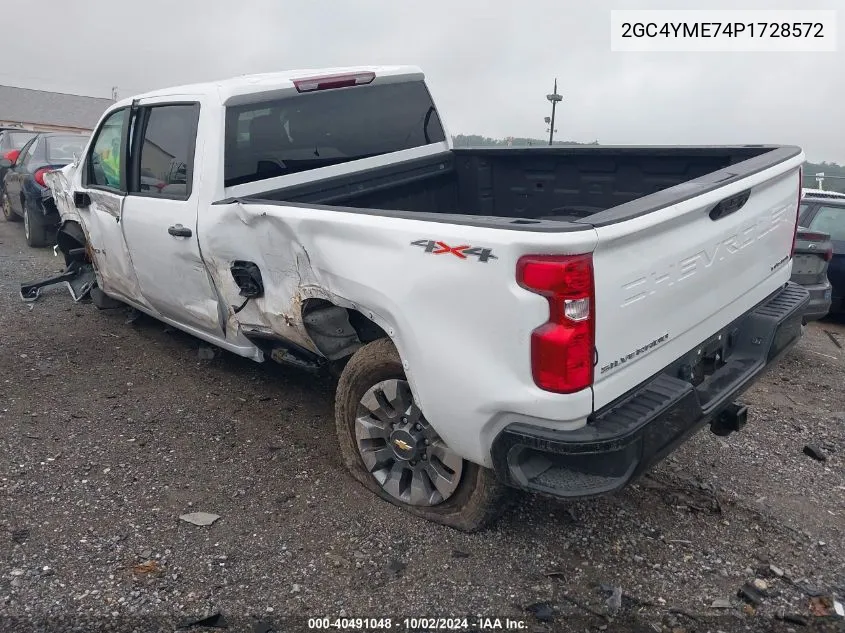 2023 Chevrolet Silverado 2500Hd 4Wd Standard Bed Custom VIN: 2GC4YME74P1728572 Lot: 40491048