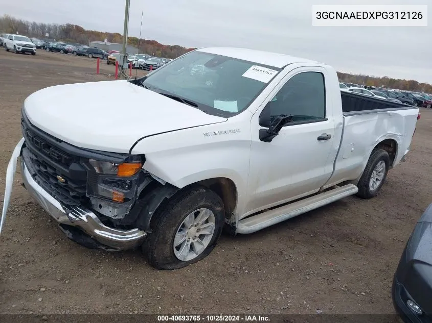 2023 Chevrolet Silverado 1500 2Wd Long Bed Wt VIN: 3GCNAAEDXPG312126 Lot: 40693765