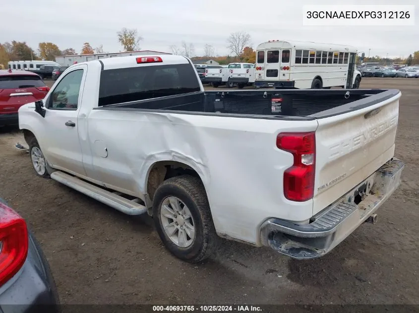 2023 Chevrolet Silverado 1500 2Wd Long Bed Wt VIN: 3GCNAAEDXPG312126 Lot: 40693765