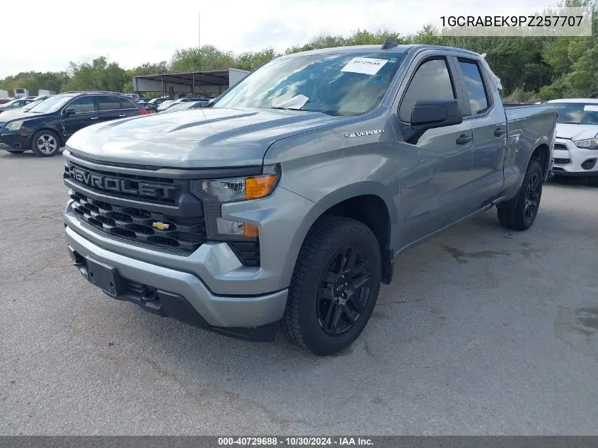 2023 Chevrolet Silverado 1500 2Wd Standard Bed Custom VIN: 1GCRABEK9PZ257707 Lot: 40729688