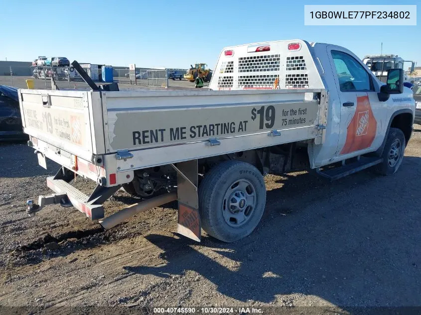 2023 Chevrolet Silverado 2500Hd 2Wd Long Bed Wt VIN: 1GB0WLE77PF234802 Lot: 40745590