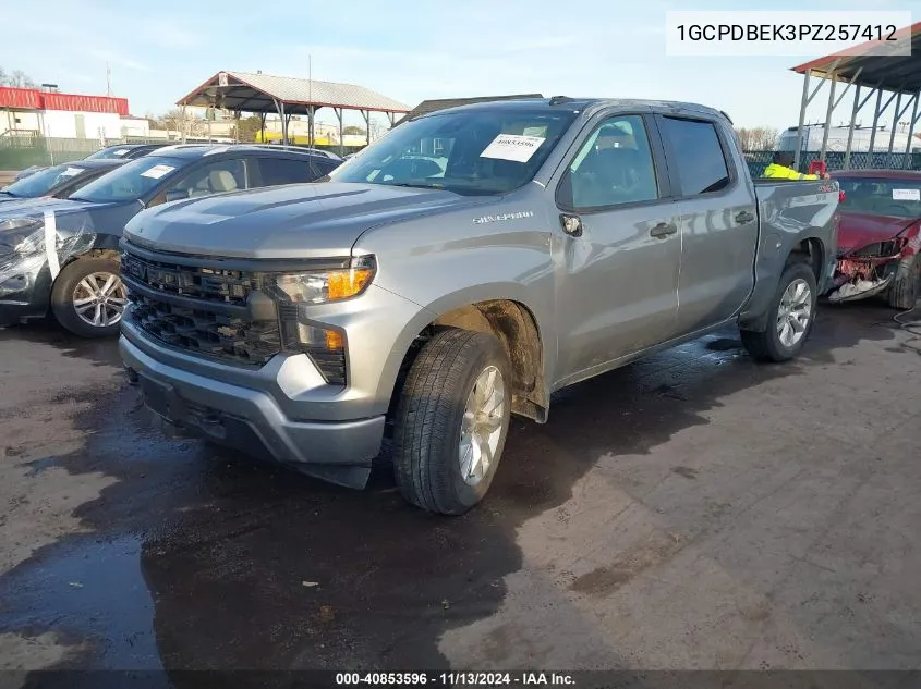 2023 Chevrolet Silverado 1500 4Wd Short Bed Custom VIN: 1GCPDBEK3PZ257412 Lot: 40853596