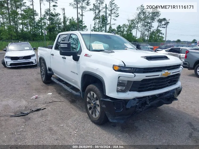 2024 Chevrolet Silverado 2500Hd 4Wd Standard Bed Custom VIN: 2GC4YME71R1116171 Lot: 39392910