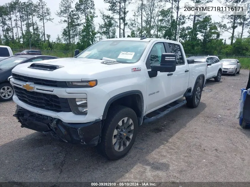 2024 Chevrolet Silverado 2500Hd 4Wd Standard Bed Custom VIN: 2GC4YME71R1116171 Lot: 39392910