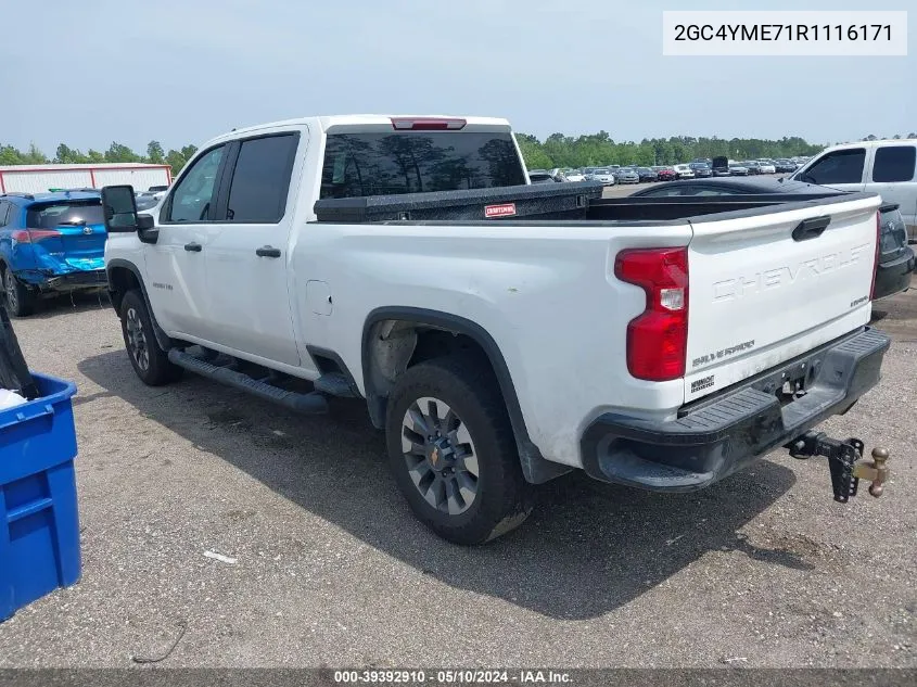 2024 Chevrolet Silverado 2500Hd 4Wd Standard Bed Custom VIN: 2GC4YME71R1116171 Lot: 39392910