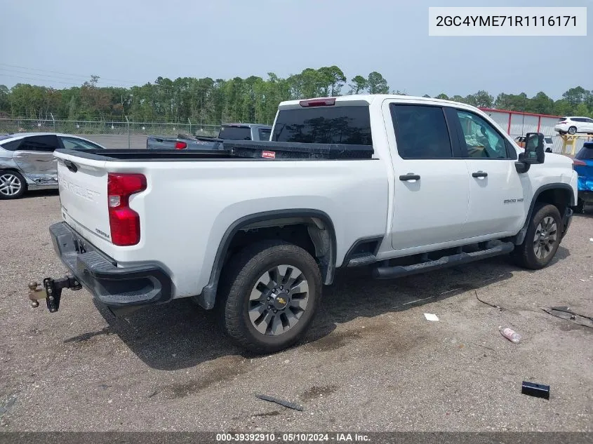 2024 Chevrolet Silverado 2500Hd 4Wd Standard Bed Custom VIN: 2GC4YME71R1116171 Lot: 39392910