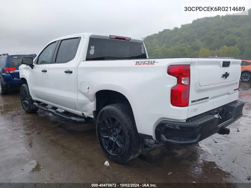 2024 Chevrolet Silverado 1500 4Wd Short Bed Custom Trail Boss VIN: 3GCPDCEK6RG214689 Lot: 40470672