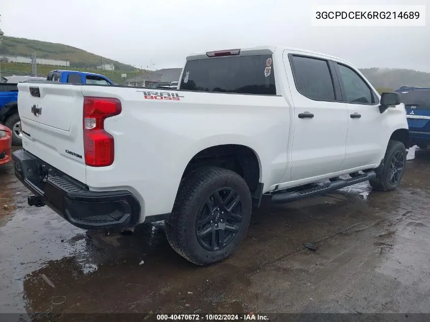 2024 Chevrolet Silverado 1500 4Wd Short Bed Custom Trail Boss VIN: 3GCPDCEK6RG214689 Lot: 40470672