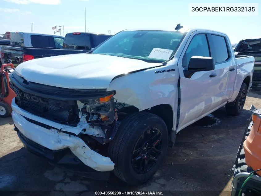 2024 Chevrolet Silverado 1500 2Wd Short Bed Custom VIN: 3GCPABEK1RG332135 Lot: 40550298