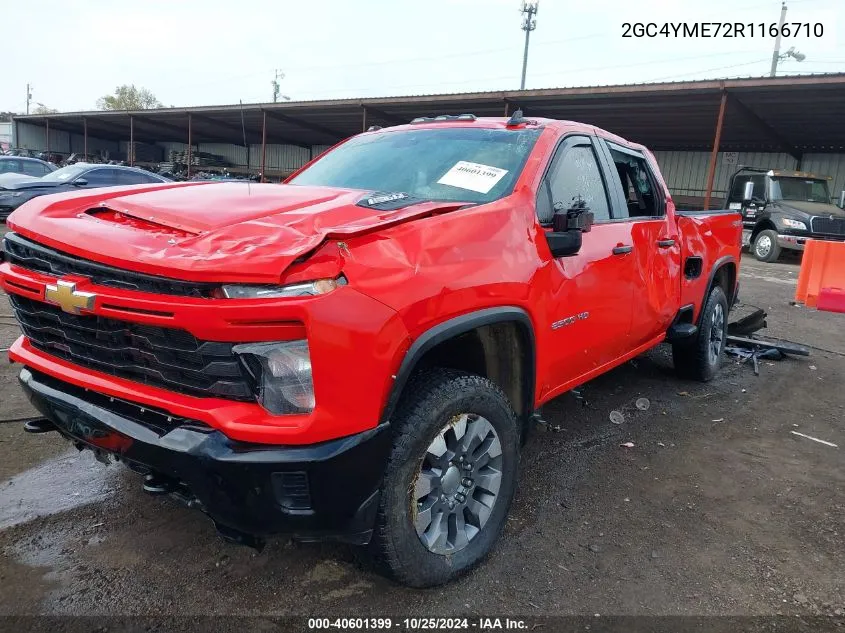 2024 Chevrolet Silverado 2500Hd 4Wd Standard Bed Custom VIN: 2GC4YME72R1166710 Lot: 40601399