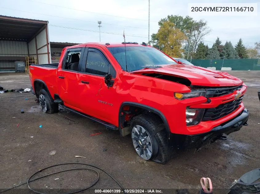 2024 Chevrolet Silverado 2500Hd 4Wd Standard Bed Custom VIN: 2GC4YME72R1166710 Lot: 40601399