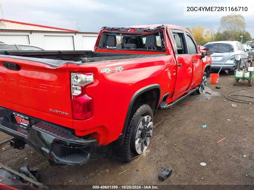 2024 Chevrolet Silverado 2500Hd 4Wd Standard Bed Custom VIN: 2GC4YME72R1166710 Lot: 40601399