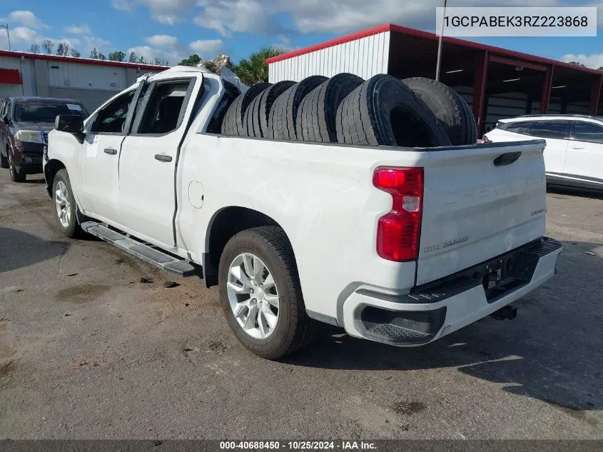 2024 Chevrolet Silverado 1500 2Wd Short Bed Custom VIN: 1GCPABEK3RZ223868 Lot: 40688450