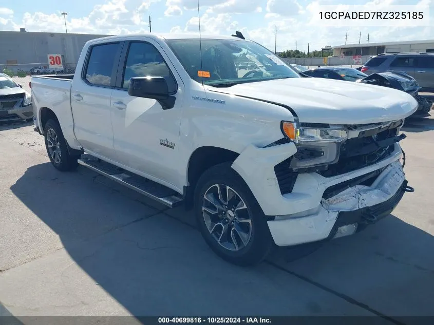 2024 Chevrolet Silverado 1500 2Wd Short Bed Rst VIN: 1GCPADED7RZ325185 Lot: 40699816