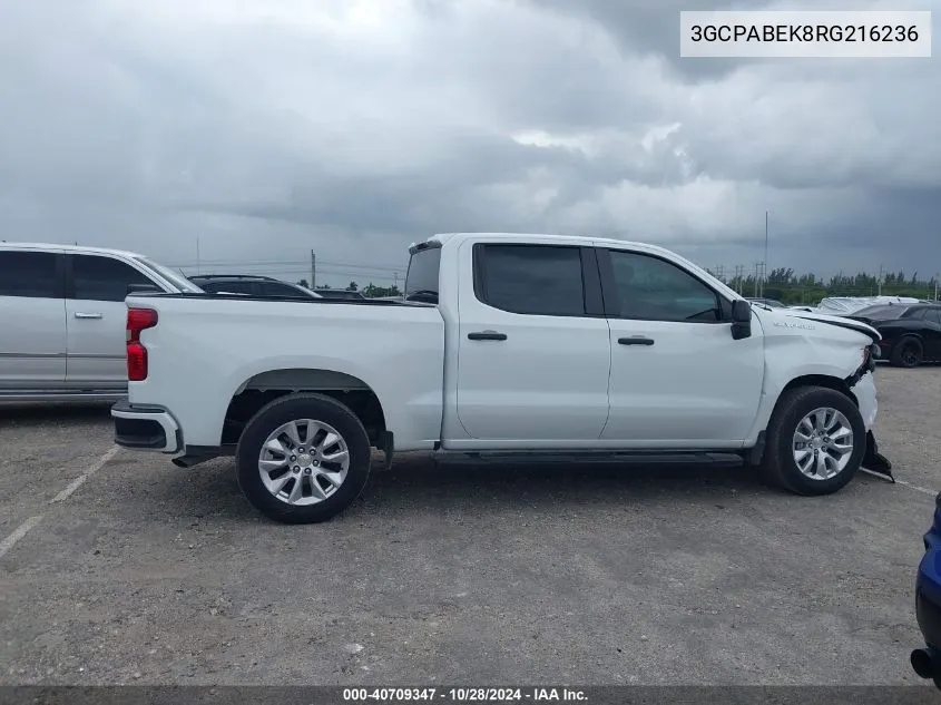 2024 Chevrolet Silverado 1500 2Wd Short Bed Custom VIN: 3GCPABEK8RG216236 Lot: 40709347