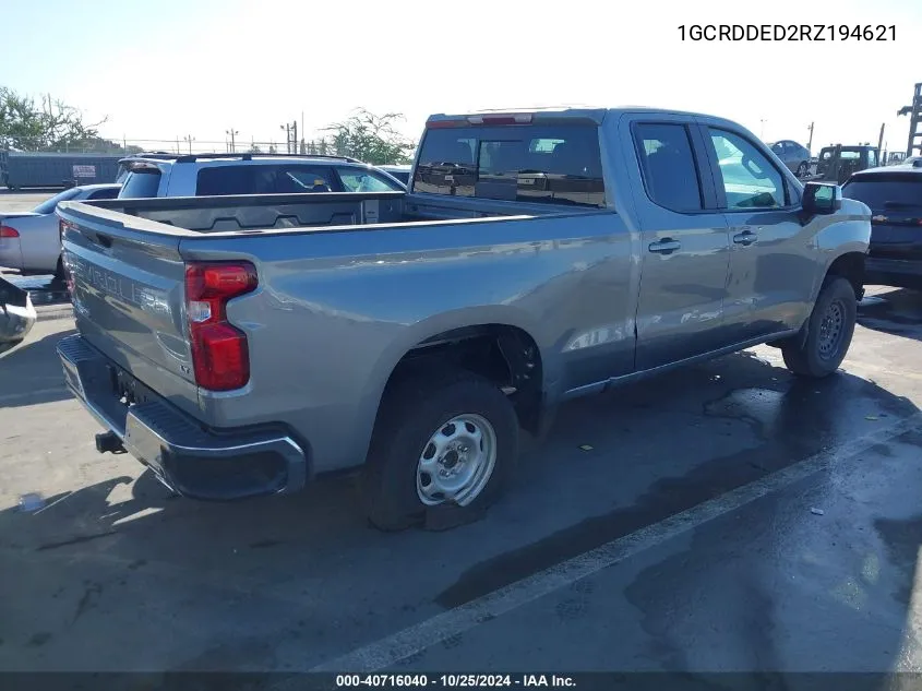 2024 Chevrolet Silverado 1500 4Wd Standard Bed Lt VIN: 1GCRDDED2RZ194621 Lot: 40716040