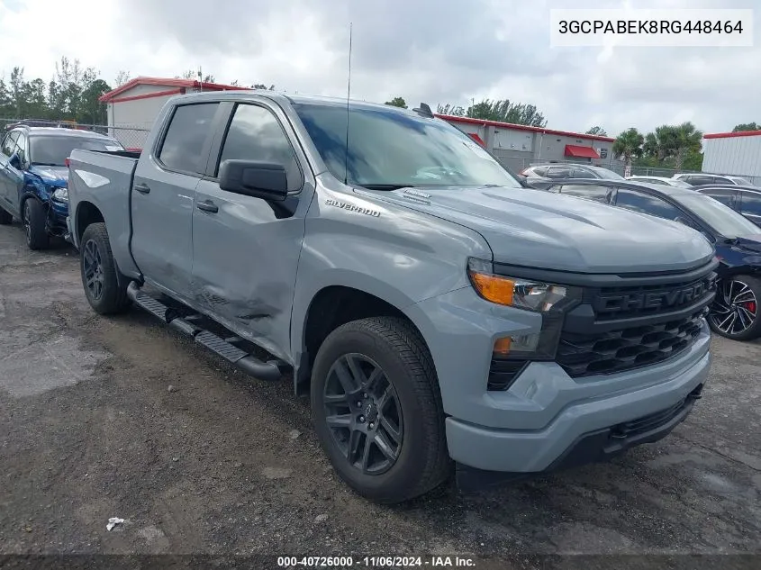 2024 Chevrolet Silverado 1500 2Wd Short Bed Custom VIN: 3GCPABEK8RG448464 Lot: 40726000