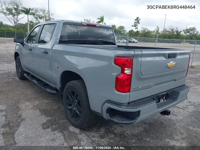 2024 Chevrolet Silverado 1500 2Wd Short Bed Custom VIN: 3GCPABEK8RG448464 Lot: 40726000