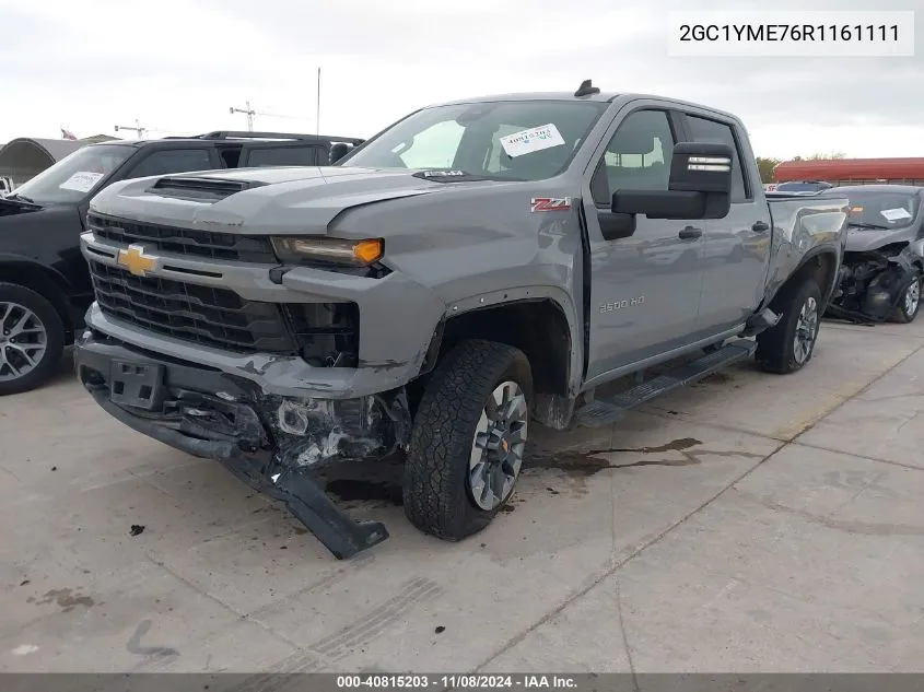 2024 Chevrolet Silverado 2500Hd 4Wd Standard Bed Custom VIN: 2GC1YME76R1161111 Lot: 40815203