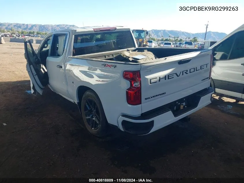 2024 Chevrolet Silverado 1500 4Wd Short Bed Custom VIN: 3GCPDBEK9RG299263 Lot: 40818809