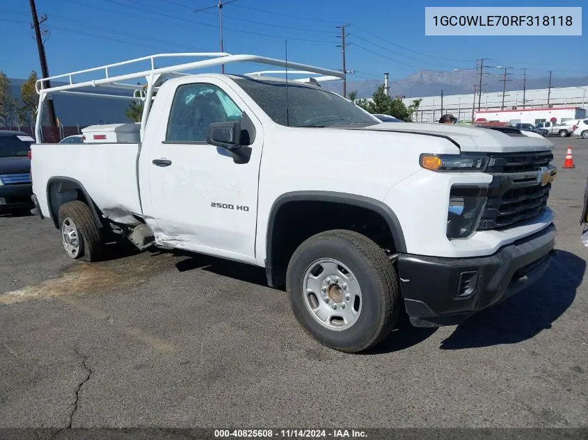 2024 Chevrolet Silverado 2500Hd 2Wd Long Bed Work Truck VIN: 1GC0WLE70RF318118 Lot: 40825608