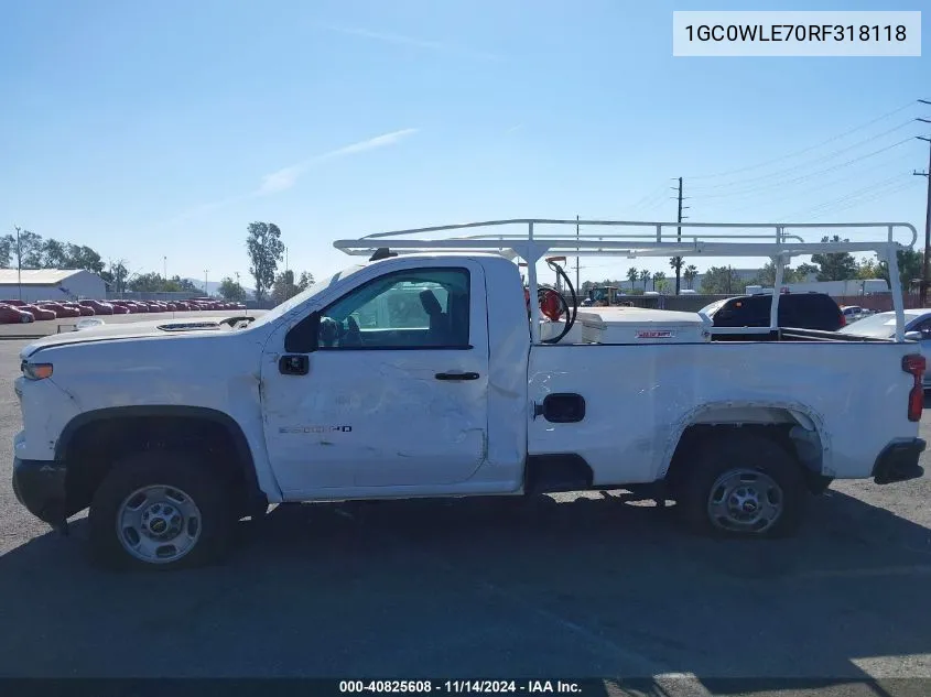 2024 Chevrolet Silverado 2500Hd 2Wd Long Bed Work Truck VIN: 1GC0WLE70RF318118 Lot: 40825608