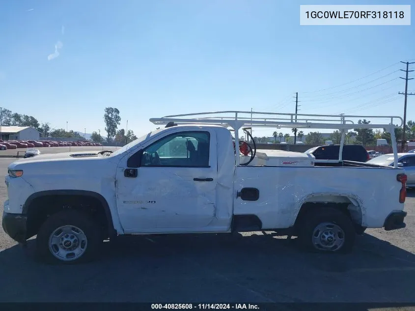 2024 Chevrolet Silverado 2500Hd 2Wd Long Bed Work Truck VIN: 1GC0WLE70RF318118 Lot: 40825608