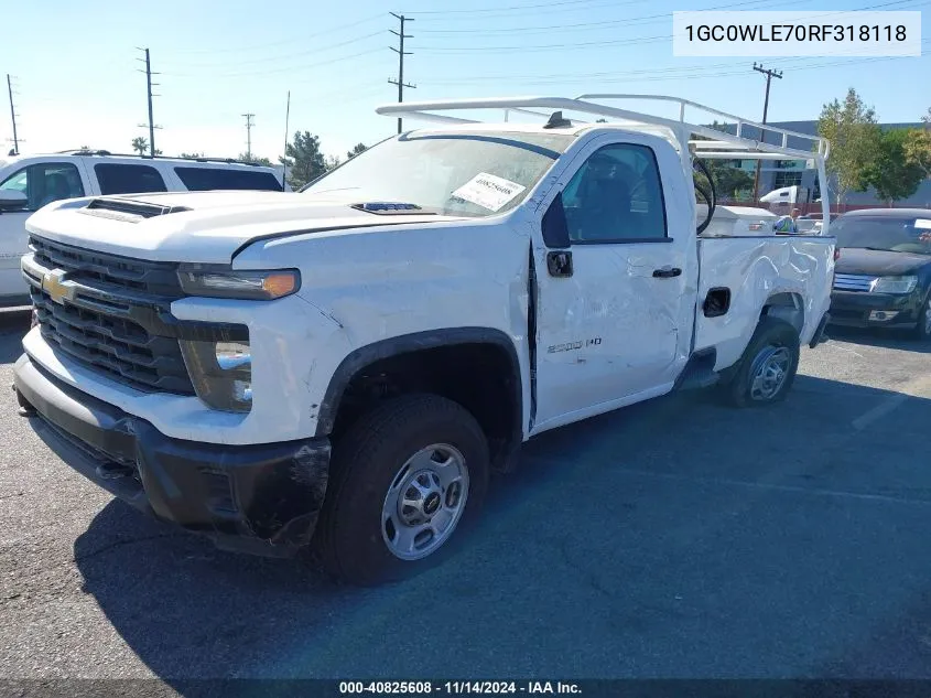 2024 Chevrolet Silverado 2500Hd 2Wd Long Bed Work Truck VIN: 1GC0WLE70RF318118 Lot: 40825608