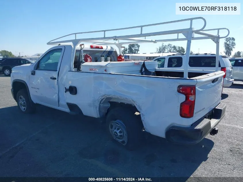 2024 Chevrolet Silverado 2500Hd 2Wd Long Bed Work Truck VIN: 1GC0WLE70RF318118 Lot: 40825608