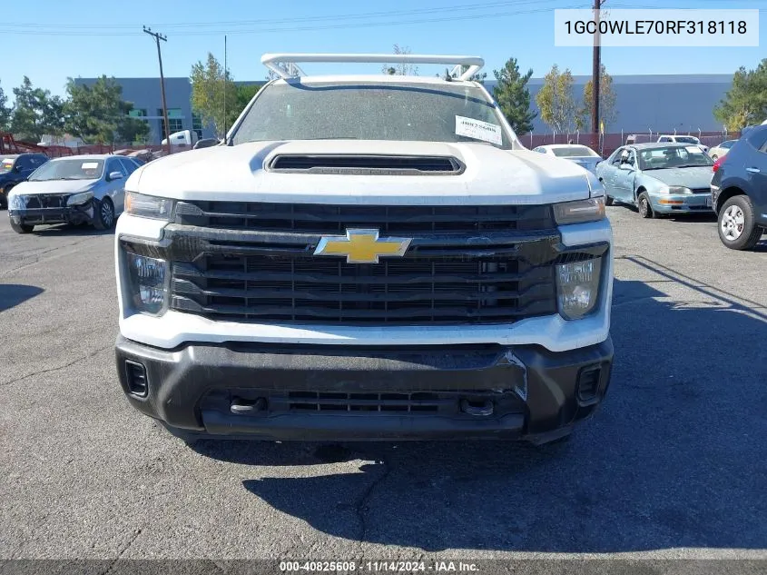 2024 Chevrolet Silverado 2500Hd 2Wd Long Bed Work Truck VIN: 1GC0WLE70RF318118 Lot: 40825608