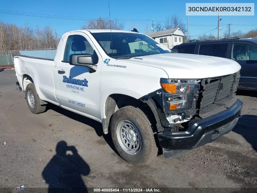 2024 Chevrolet Silverado 1500 4Wd Long Bed Wt VIN: 3GCNDAEK0RG342132 Lot: 40855454