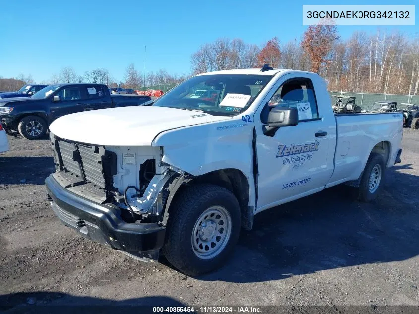 2024 Chevrolet Silverado 1500 4Wd Long Bed Wt VIN: 3GCNDAEK0RG342132 Lot: 40855454