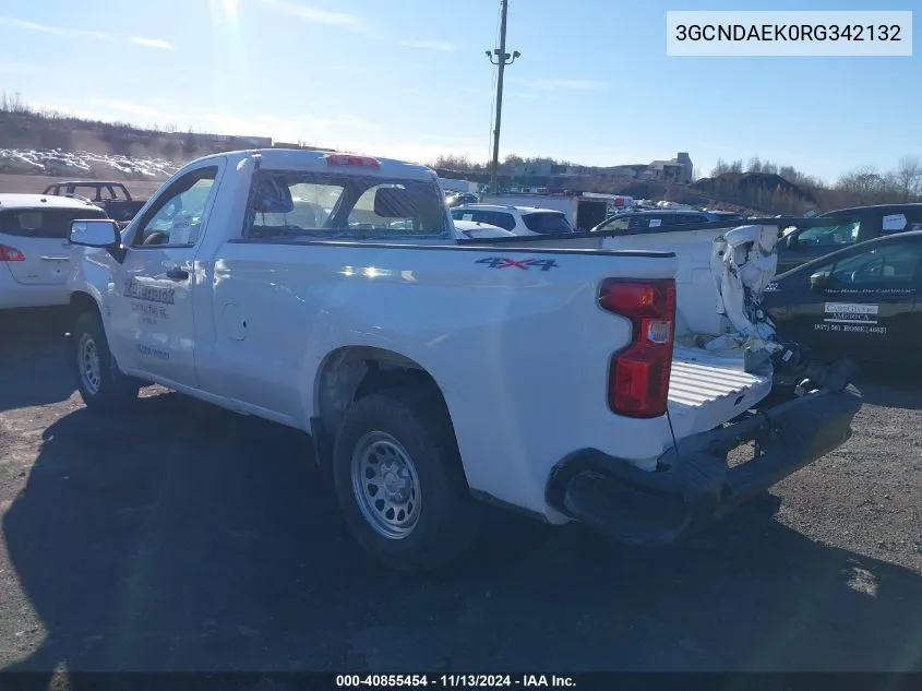 2024 Chevrolet Silverado 1500 4Wd Long Bed Wt VIN: 3GCNDAEK0RG342132 Lot: 40855454