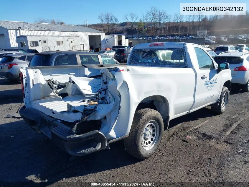 2024 Chevrolet Silverado 1500 4Wd Long Bed Wt VIN: 3GCNDAEK0RG342132 Lot: 40855454