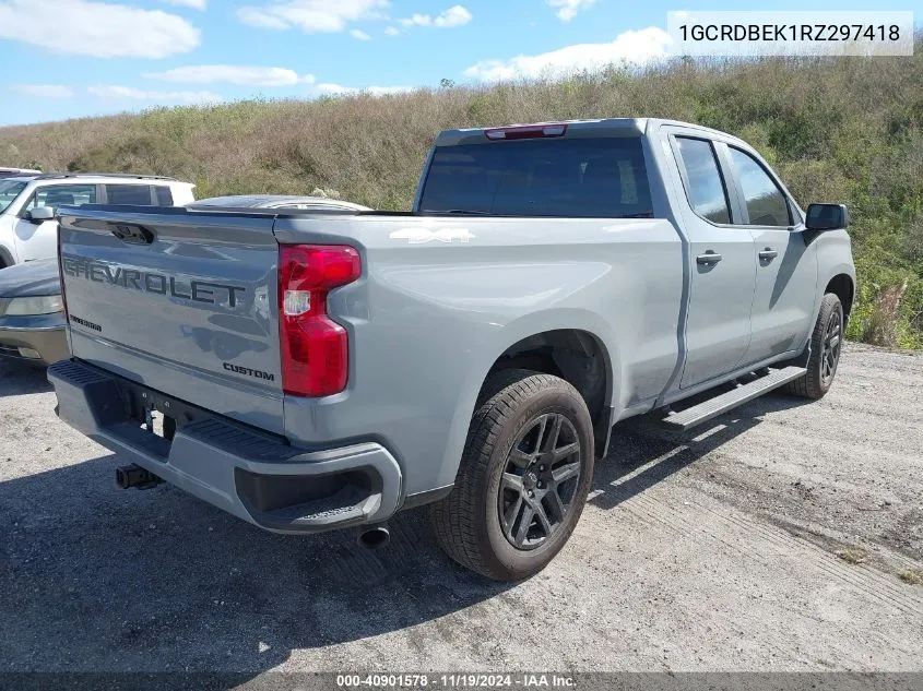 2024 Chevrolet Silverado 1500 4Wd Standard Bed Custom VIN: 1GCRDBEK1RZ297418 Lot: 40901578