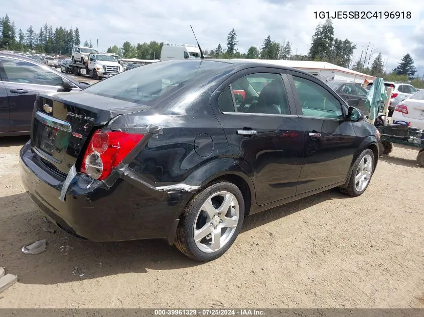 2012 Chevrolet Sonic 2Lz VIN: 1G1JE5SB2C4196918 Lot: 39961329