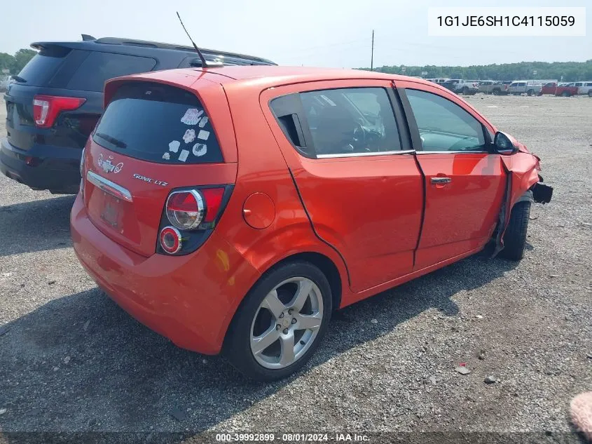 2012 Chevrolet Sonic 2Lz VIN: 1G1JE6SH1C4115059 Lot: 39992899