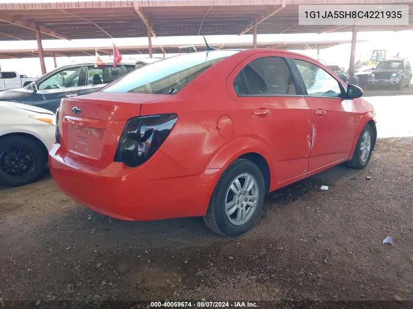 1G1JA5SH8C4221935 2012 Chevrolet Sonic 2Ls