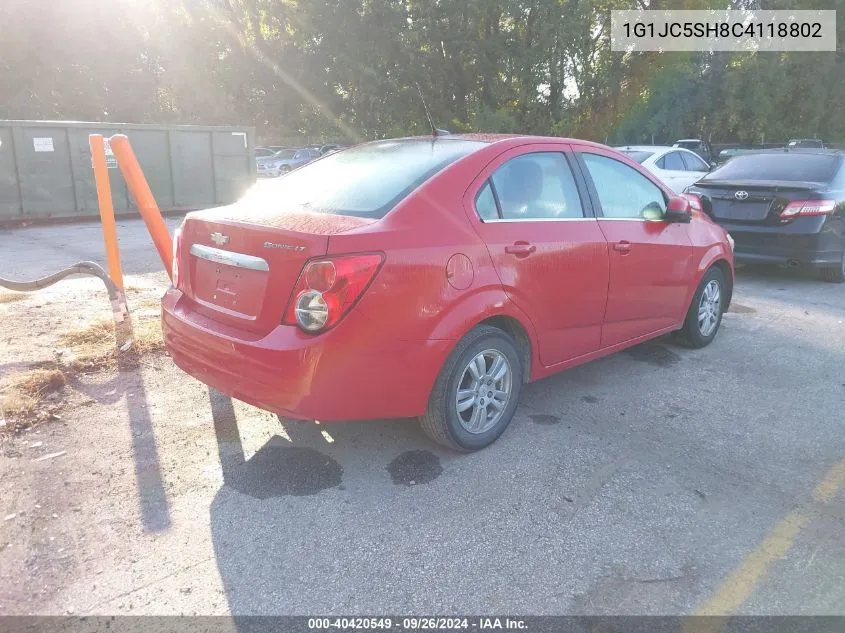 1G1JC5SH8C4118802 2012 Chevrolet Sonic 2Lt